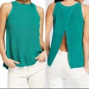 Universal Thread Green Crochet Tank Top Open Back Size Medium